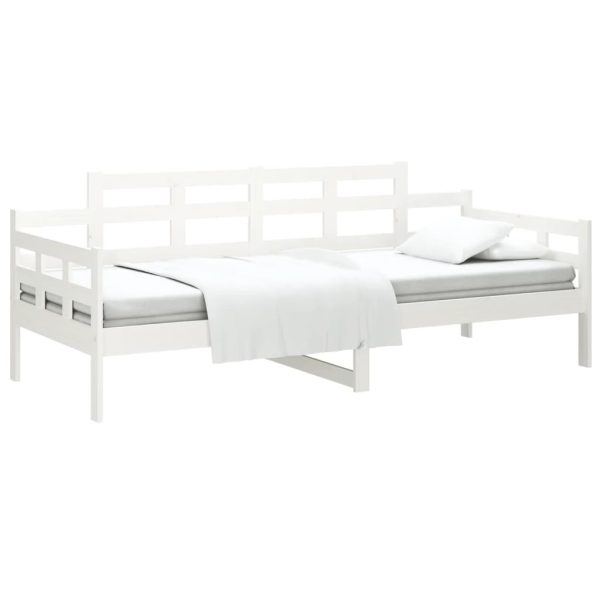 Dormeuse Bianca In Legno Massello Di Pino 80x200 cm - Image 3