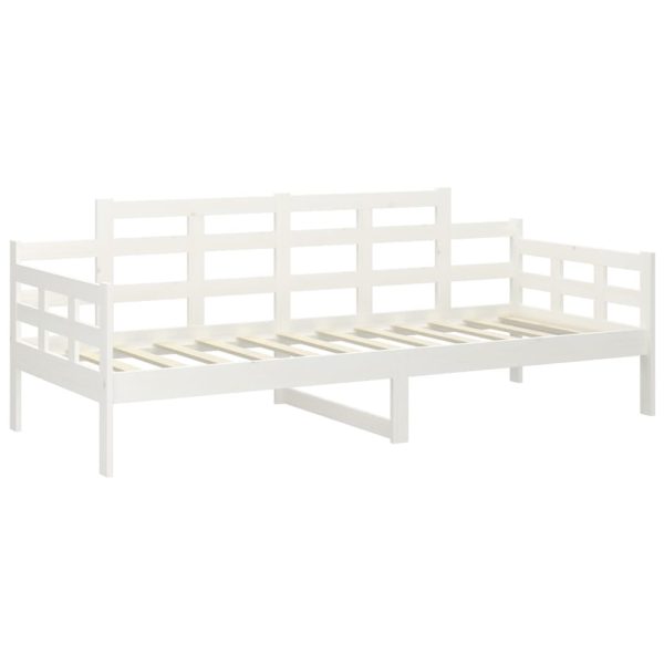 Dormeuse Bianca In Legno Massello Di Pino 80x200 cm - Image 4