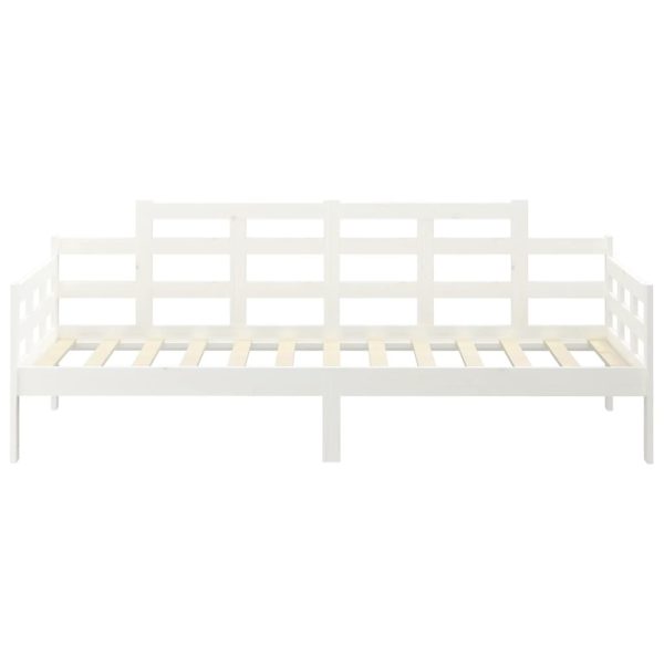 Dormeuse Bianca In Legno Massello Di Pino 80x200 cm - Image 5