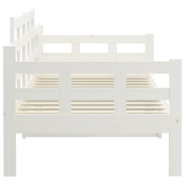 Dormeuse Bianca In Legno Massello Di Pino 80x200 cm - Image 6