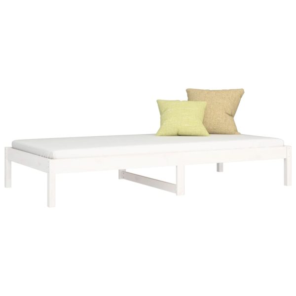 Dormeuse Bianca 90x190 Cm Single In Legno Massello Di Pino - Image 3