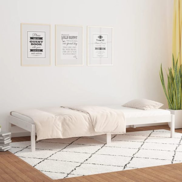 Dormeuse Bianca 90x190 Cm Single In Legno Massello Di Pino - Image 4