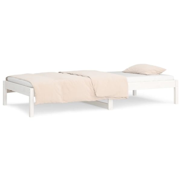 Dormeuse Bianca 90x190 Cm Single In Legno Massello Di Pino - Image 5