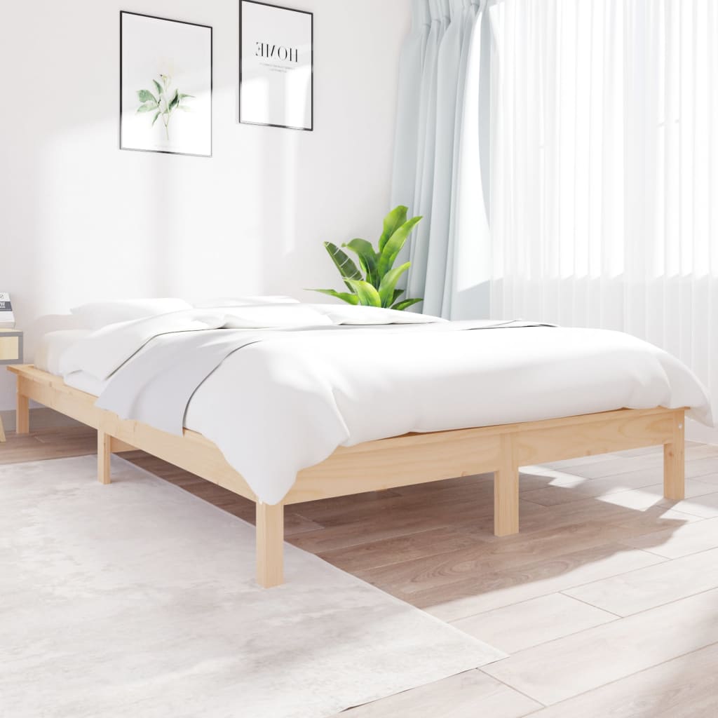 Giroletto Nero 180x200 Cm Super King In Legno Massello Di Pino