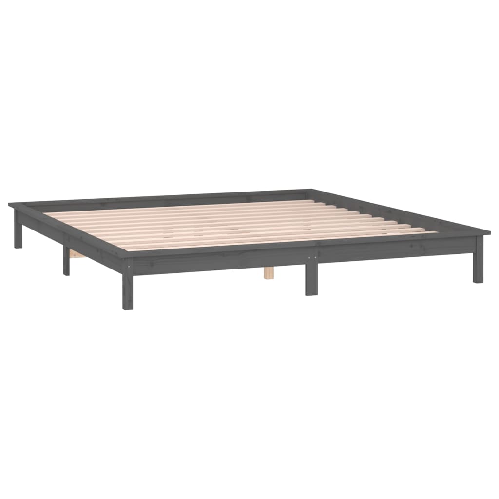 Giroletto Con Led Grigio 140x190 Cm In Legno Massello - Image 6
