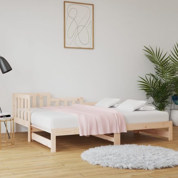 Dormeuse Estraibile 2x(80x200) Cm In Legno Massello Di Pino