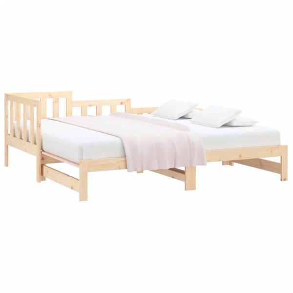 Dormeuse Estraibile 2x(80x200) Cm In Legno Massello Di Pino - Image 3