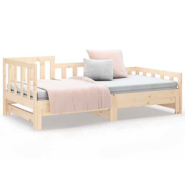 Dormeuse Estraibile 2x(80x200) Cm In Legno Massello Di Pino - Image 5