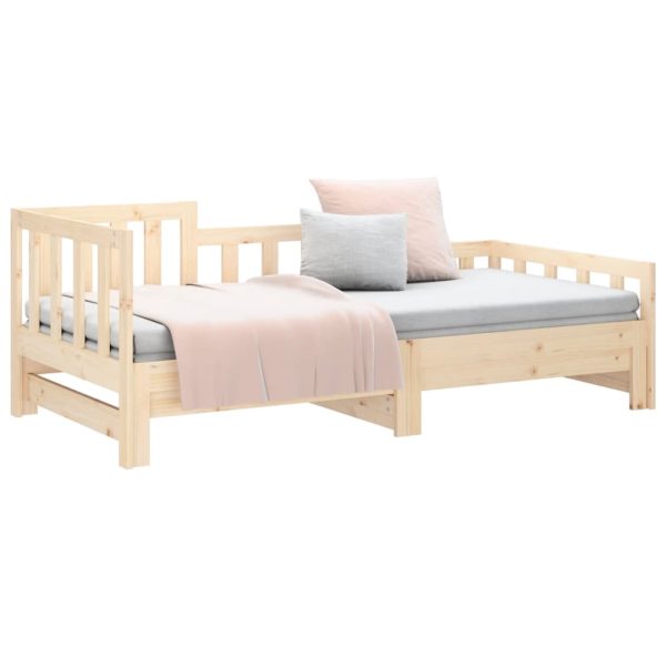 Dormeuse Estraibile 2x(80x200) Cm In Legno Massello Di Pino - Image 6