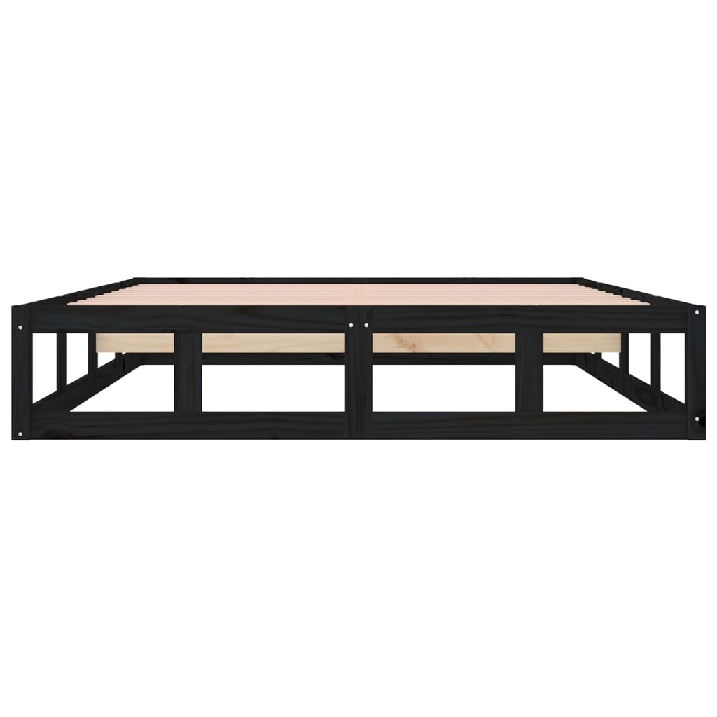 Giroletto Nero 180x200 Cm Super King In Legno Massello - Image 5