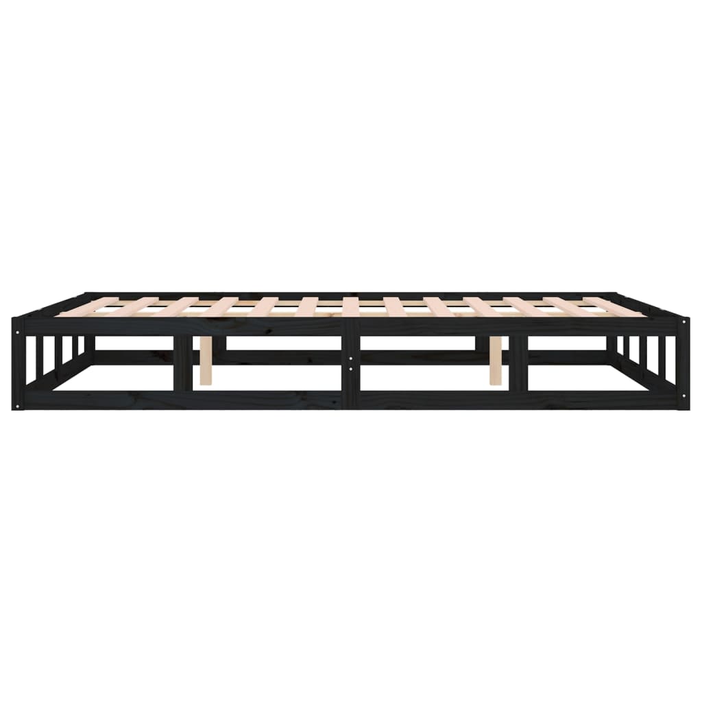 Giroletto Nero 180x200 Cm Super King In Legno Massello - Image 6