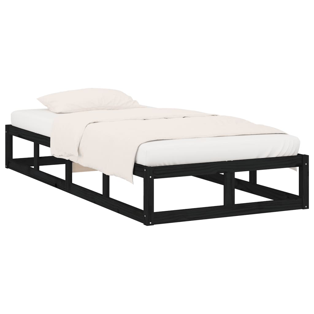Giroletto Nero 75x190 Cm Small Single In Legno Massello - Image 3