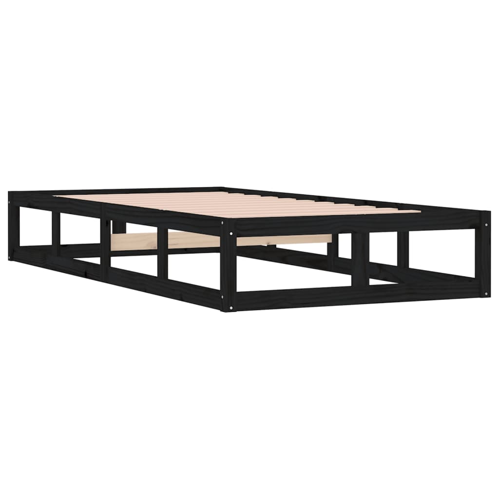 Giroletto Nero 75x190 Cm Small Single In Legno Massello - Image 4