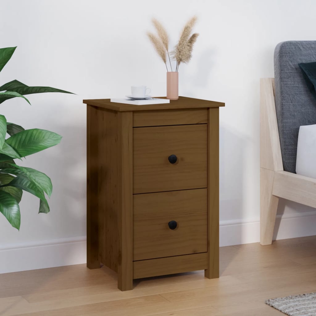 Comodino Ambra 40x35x61,5 Cm In Legno Massello Di Pino