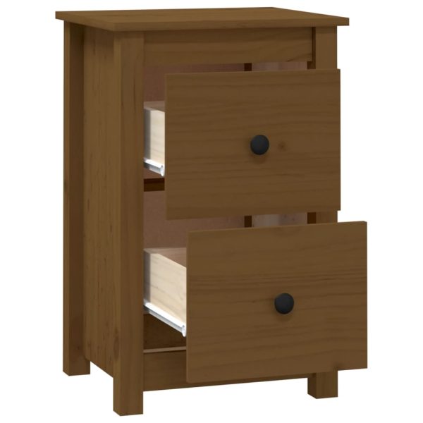 Comodino Ambra 40x35x61,5 Cm In Legno Massello Di Pino - Image 4