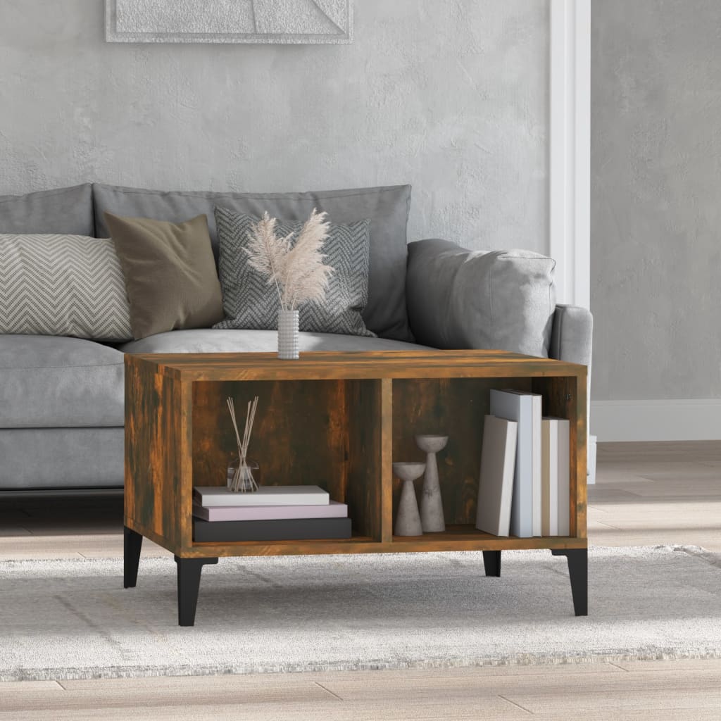 Tavolino Da Salotto Rovere Fumo 60x50x36,5 Cm Legno Multistrato