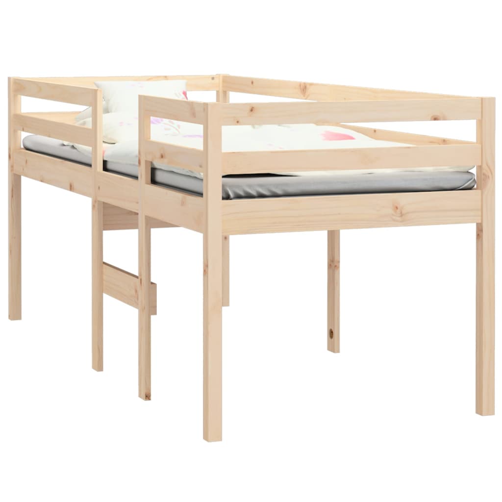 Letto A Soppalco 80x200 Cm In Legno Massello Di Pino - Image 3