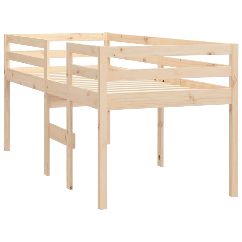 Letto A Soppalco 80x200 Cm In Legno Massello Di Pino - Image 4