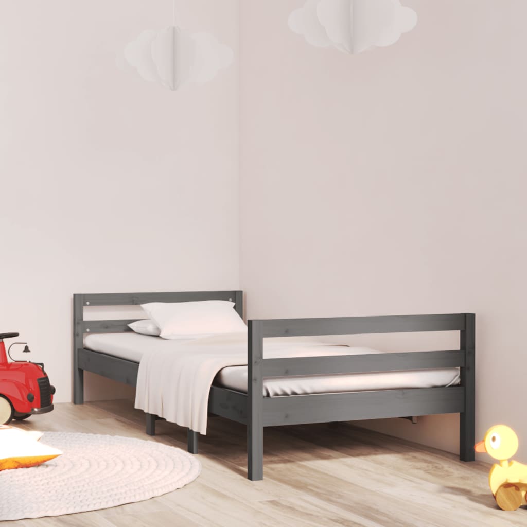 Giroletto Grigio 90x200 Cm In Legno Massello Di Pino