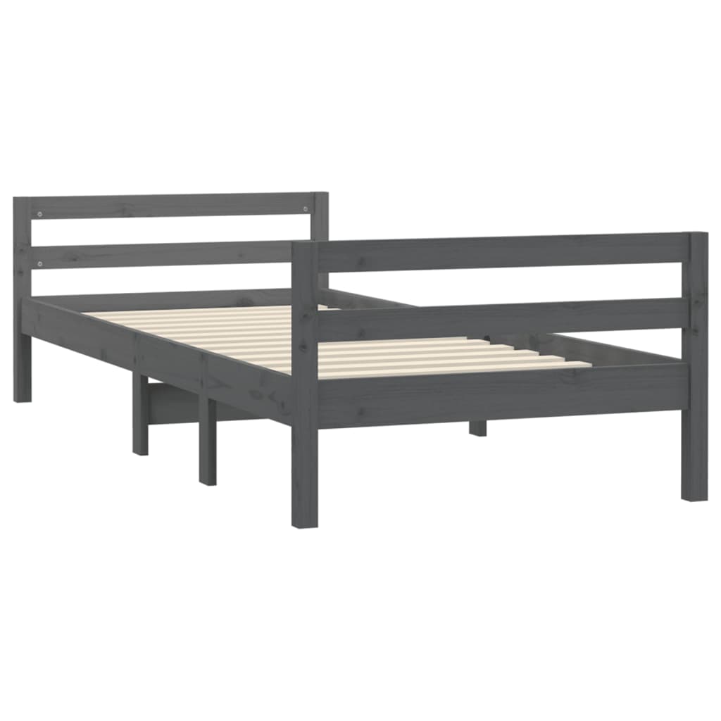 Giroletto Grigio 90x200 Cm In Legno Massello Di Pino - Image 4