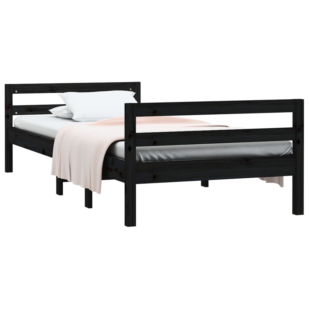Giroletto Nero 75x190 Cm In Legno Massello Di Pino - Image 3