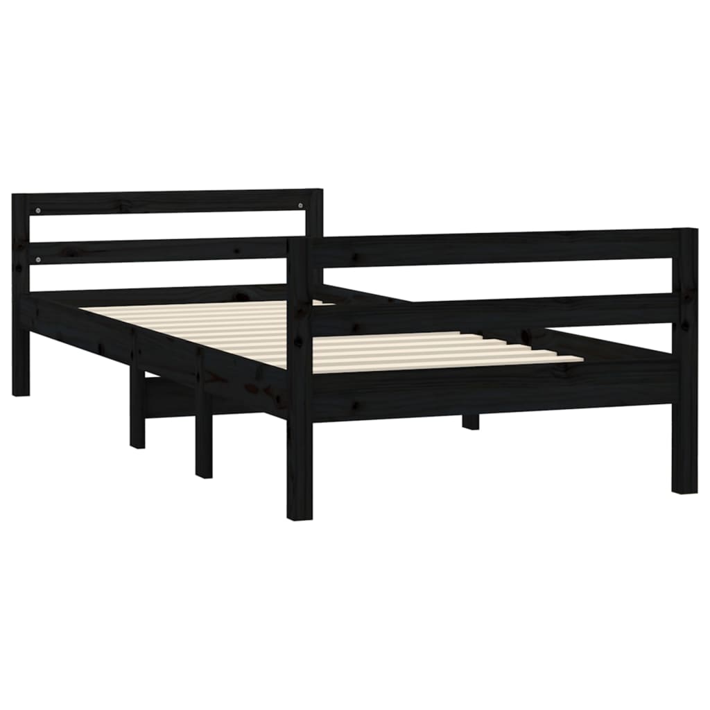 Giroletto Nero 75x190 Cm In Legno Massello Di Pino - Image 4