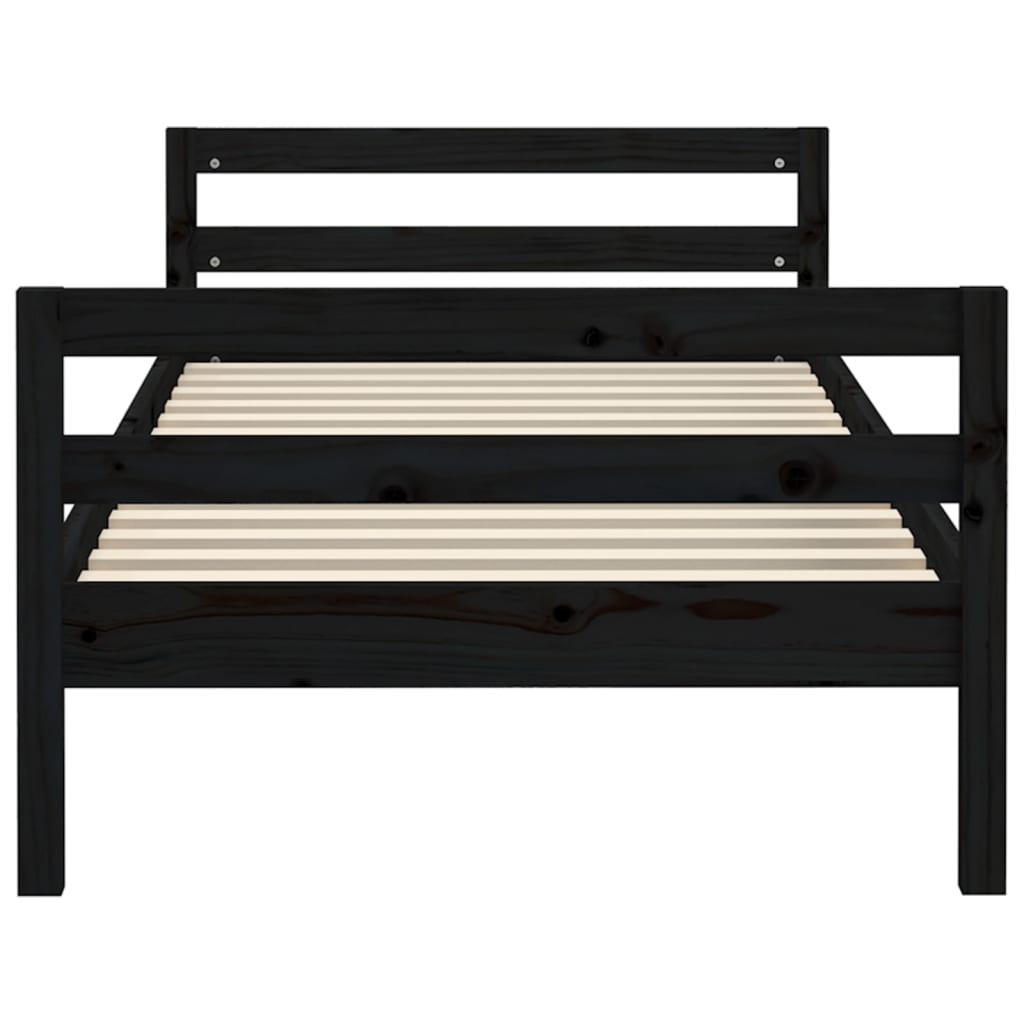 Giroletto Nero 75x190 Cm In Legno Massello Di Pino - Image 5