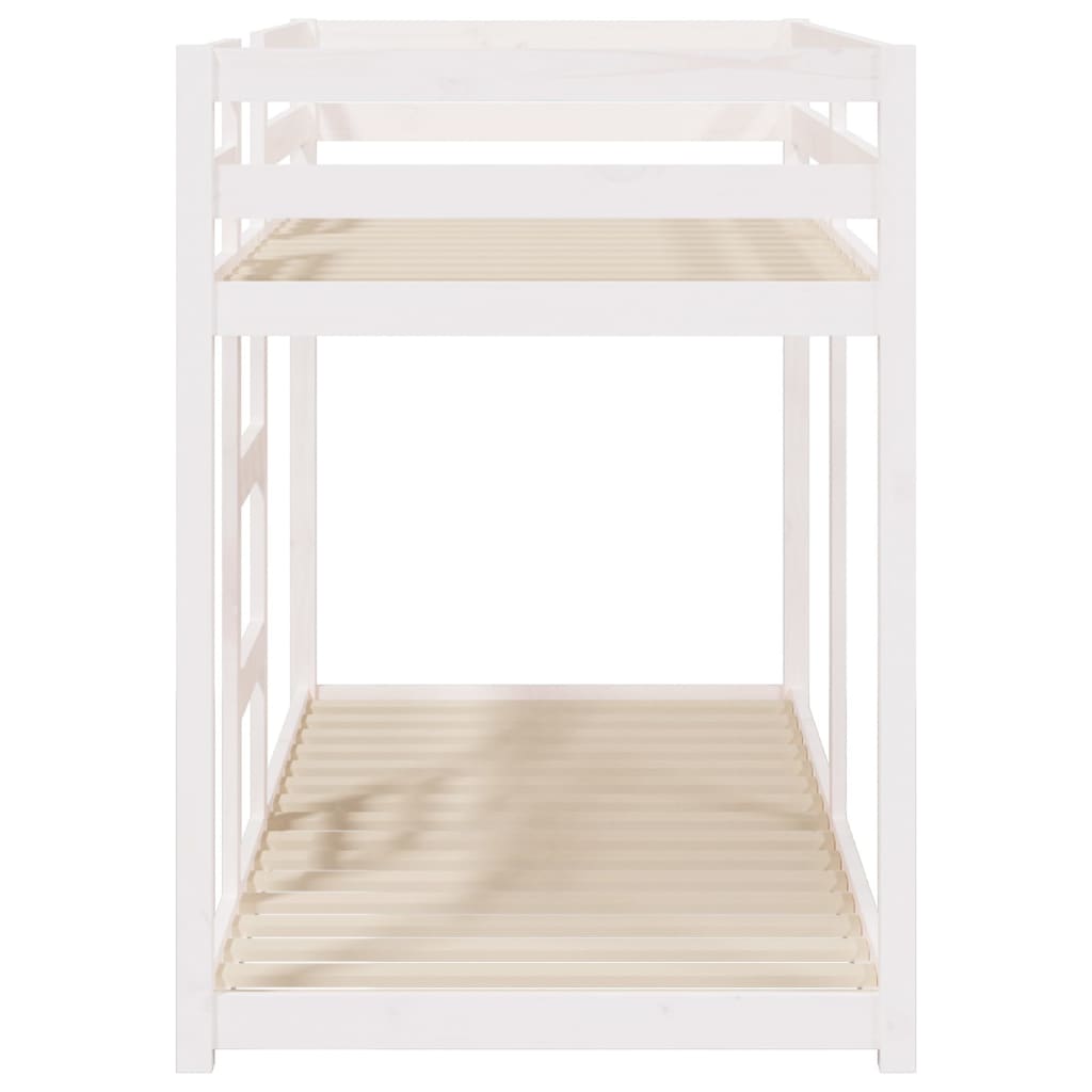 Letto A Castello Bianco 75x190 Cm In Legno Massello Di Pino - Image 6