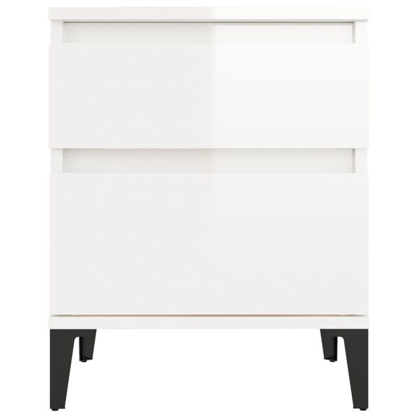 Comodino Bianco Lucido 40x35x50 cm - Image 5