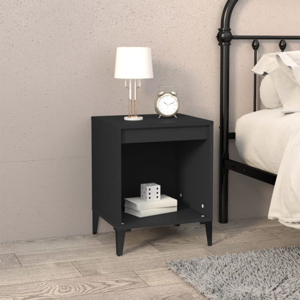 Comodini 2 Pz Nero 40x35x50 cm - Image 3