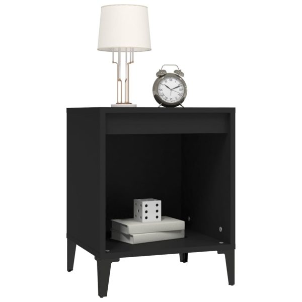 Comodini 2 Pz Nero 40x35x50 cm - Image 4