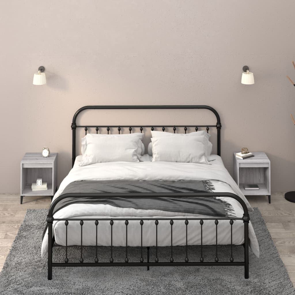 Comodino 2 Pz Grigio Sonoma 40x35x50 cm