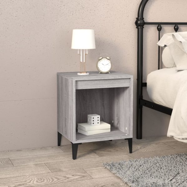Comodino 2 Pz Grigio Sonoma 40x35x50 cm - Image 3