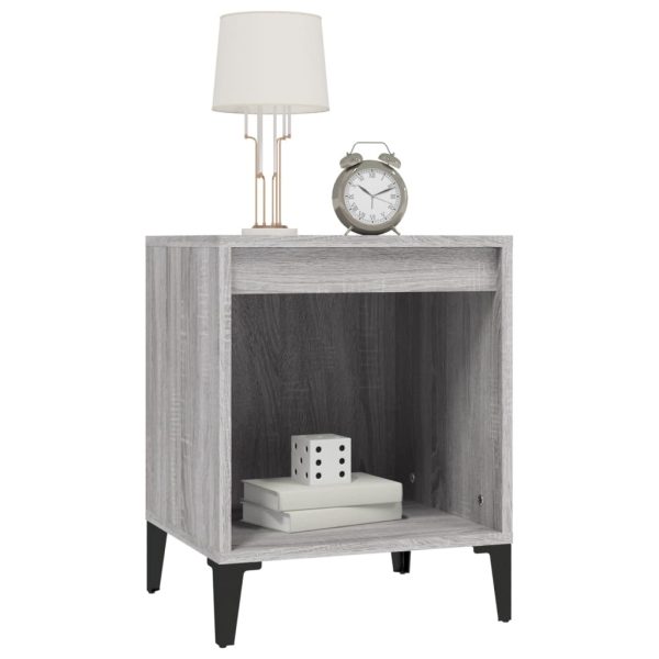 Comodino 2 Pz Grigio Sonoma 40x35x50 cm - Image 4