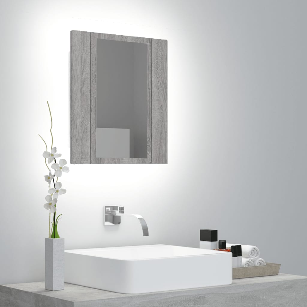 Mobile Da Bagno Grigio Sonoma 40x12x45cm In Legno Multistrato