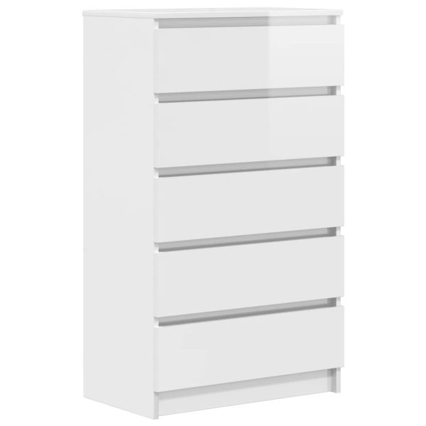 Cassettiera Bianco Lucido 60x36x103 Cm In Legno Multistrato - Image 2