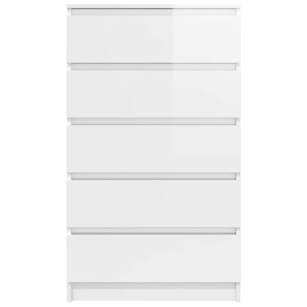 Cassettiera Bianco Lucido 60x36x103 Cm In Legno Multistrato - Image 4