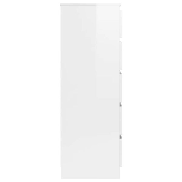 Cassettiera Bianco Lucido 60x36x103 Cm In Legno Multistrato - Image 5