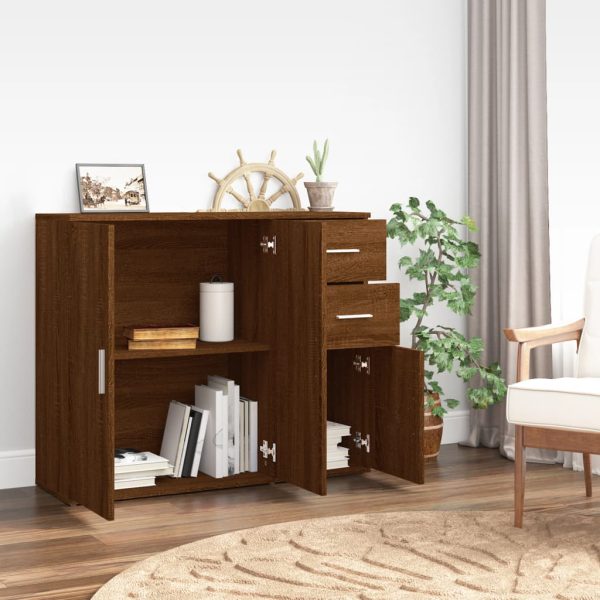 Credenza Rovere Marrone 91x29,5x75 Cm In Legno Multistrato - Image 3