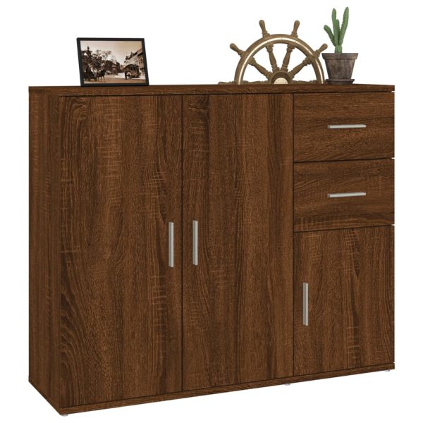 Credenza Rovere Marrone 91x29,5x75 Cm In Legno Multistrato - Image 5
