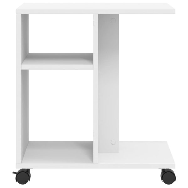 Tavolino Con Ruote Bianco 50x30x55 Cm In Legno Multistrato - Image 5