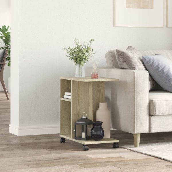 Tavolino Con Ruote Rovere Sonoma 50x30x55 Cm Legno Multistrato - Image 3