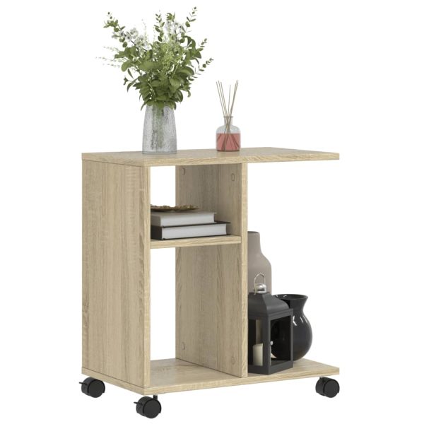 Tavolino Con Ruote Rovere Sonoma 50x30x55 Cm Legno Multistrato - Image 4