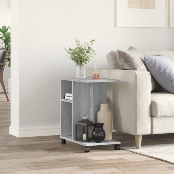 Tavolino Con Ruote Grigio Sonoma 50x30x55 Cm Legno Multistrato - Image 3