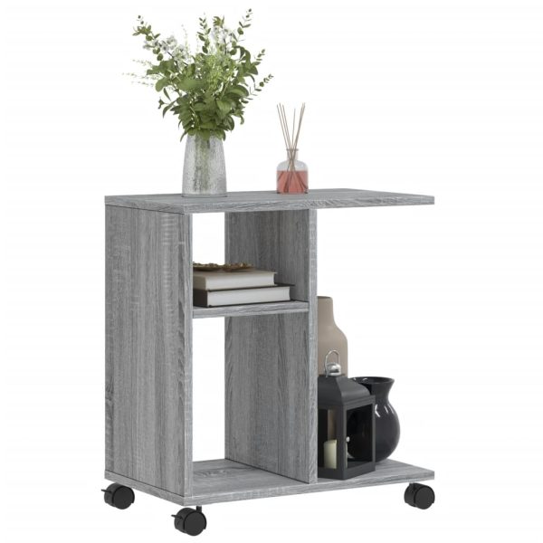 Tavolino Con Ruote Grigio Sonoma 50x30x55 Cm Legno Multistrato - Image 4