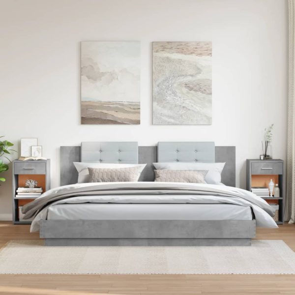Comodini 2 Pz Grigio Cemento 35x34x65 Cm In Legno Multistrato - Image 3