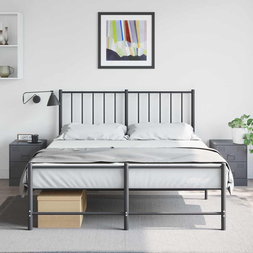 Comodini 2 Pz Antracite 34,5x39x44 Cm In Acciaio