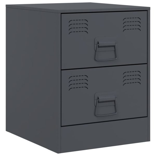 Comodini 2 Pz Antracite 34,5x39x44 Cm In Acciaio - Image 6