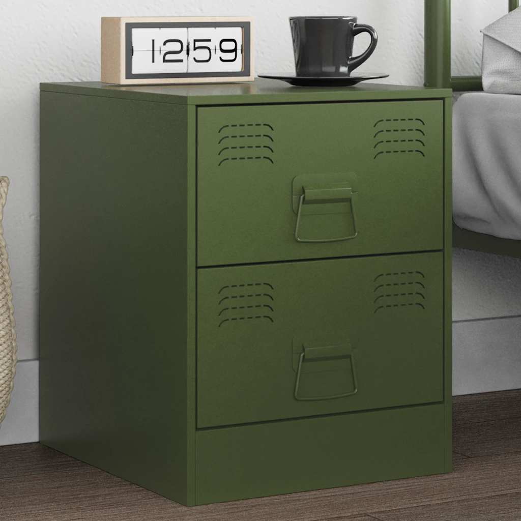 Comodino Verde34,5x39x44 Cm In Acciaio