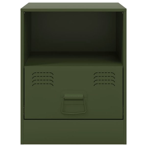 Comodino Verde Oliva 34,5x39x44 Cm In Acciaio - Image 6